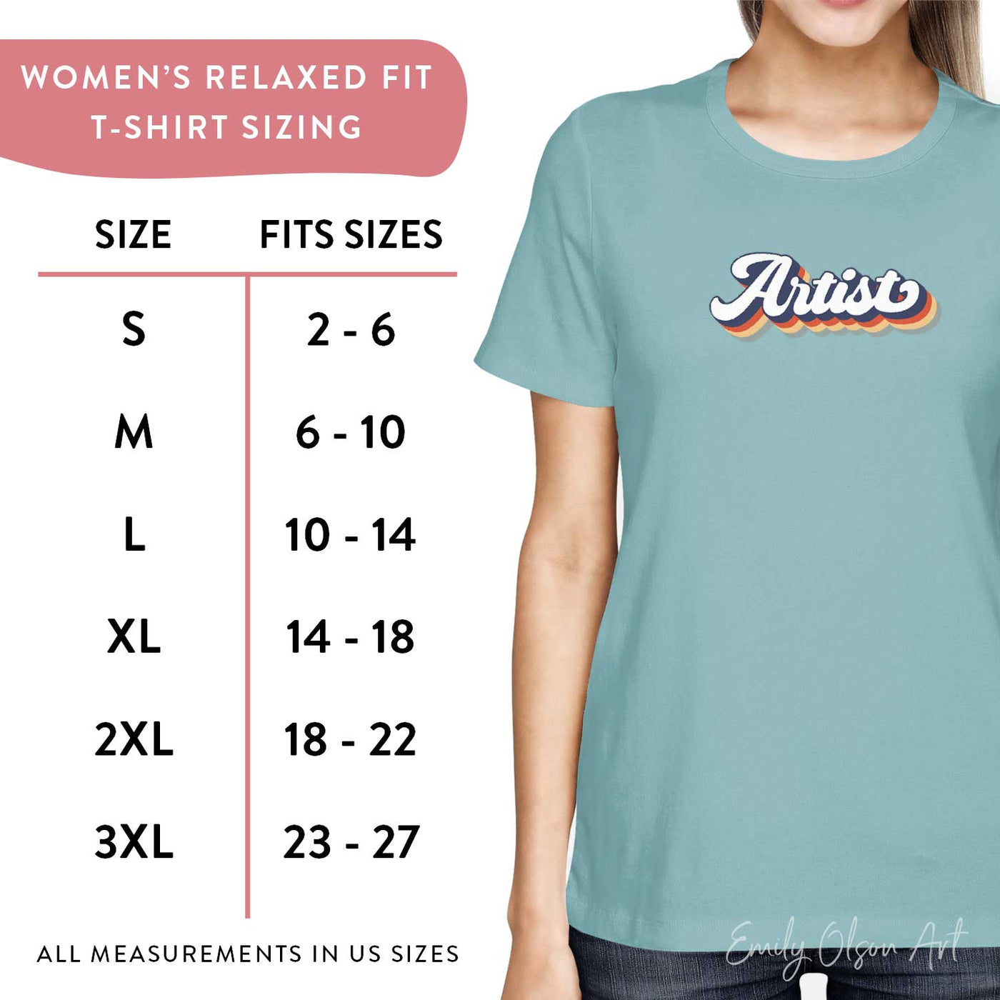Retro Artist Shirt Sizing