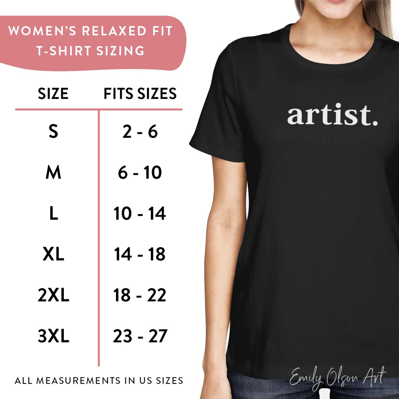 Artist Shirt Sizing